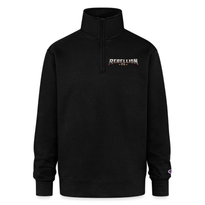 Champion Unisex 1/4 Zip Pullover Sweatshirt - black