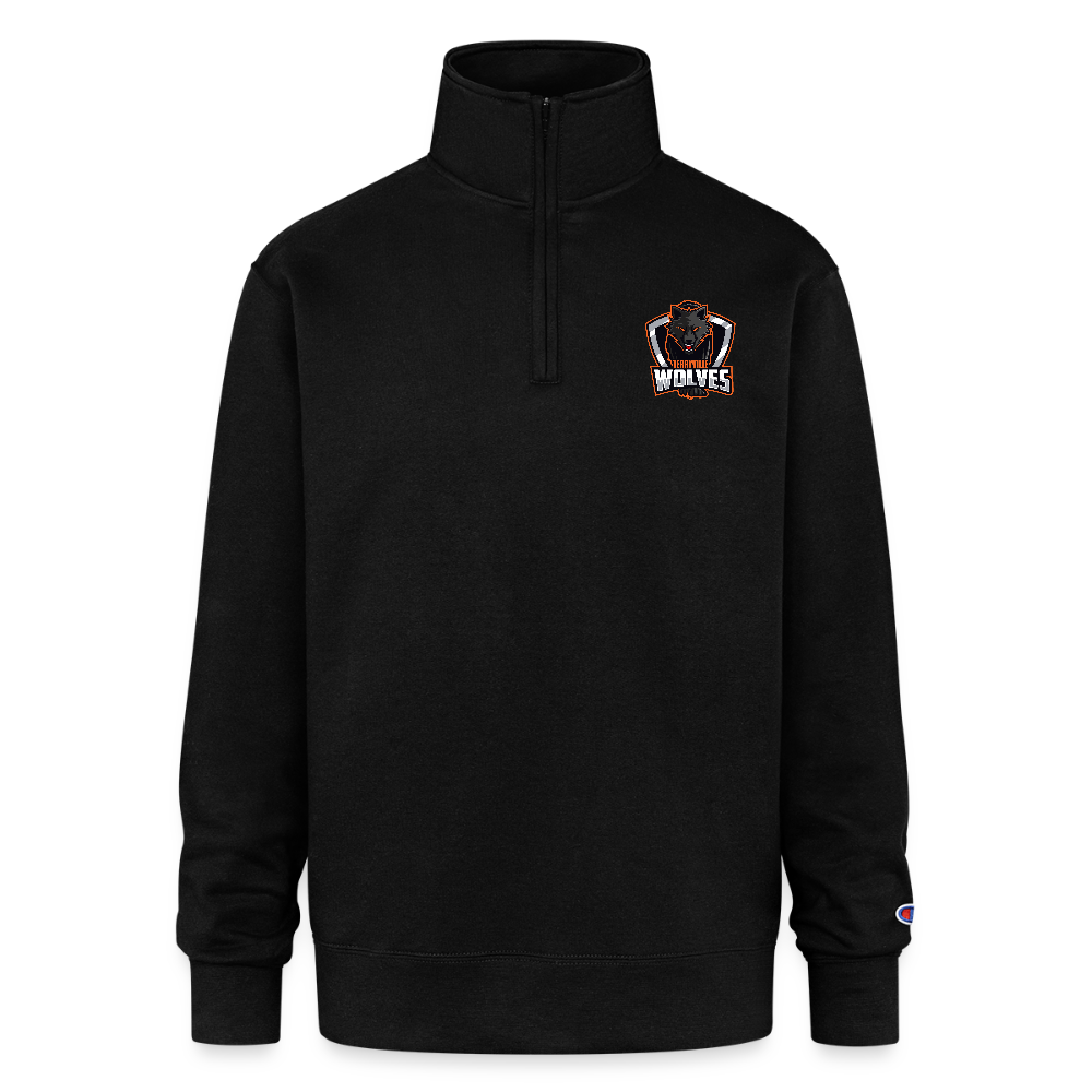 Champion Unisex 1/4 Zip Pullover Sweatshirt - black