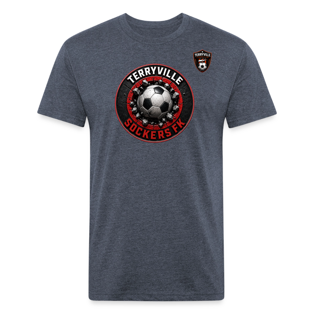 Fitted Cotton/Poly T-Shirt by Next Level - heather navy