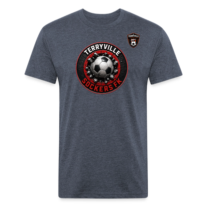 Fitted Cotton/Poly T-Shirt by Next Level - heather navy