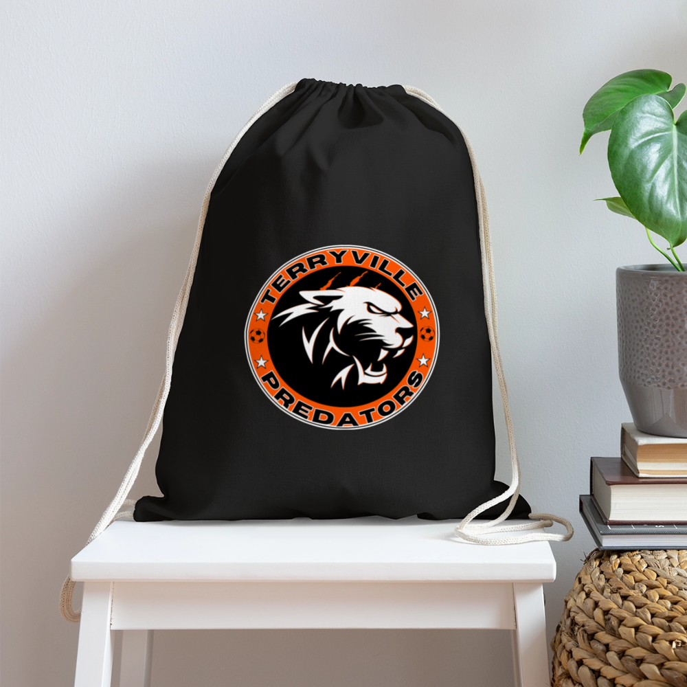 Cotton Drawstring Bag - black