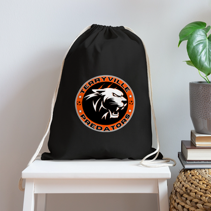 Cotton Drawstring Bag - black
