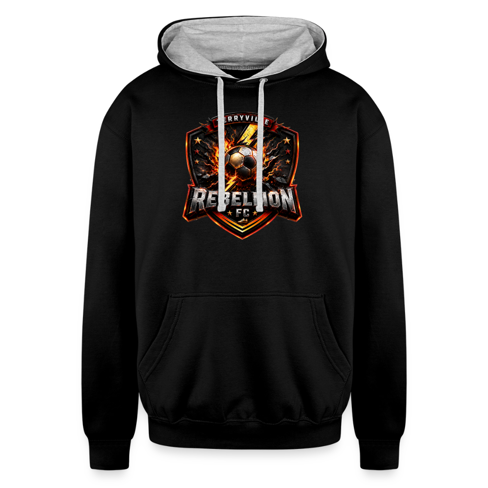 Contrast Hoodie - black/heather gray