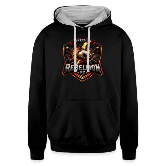 Contrast Hoodie - black/heather gray