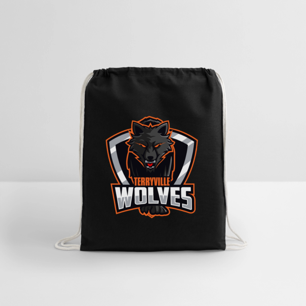Cotton Drawstring Bag - black