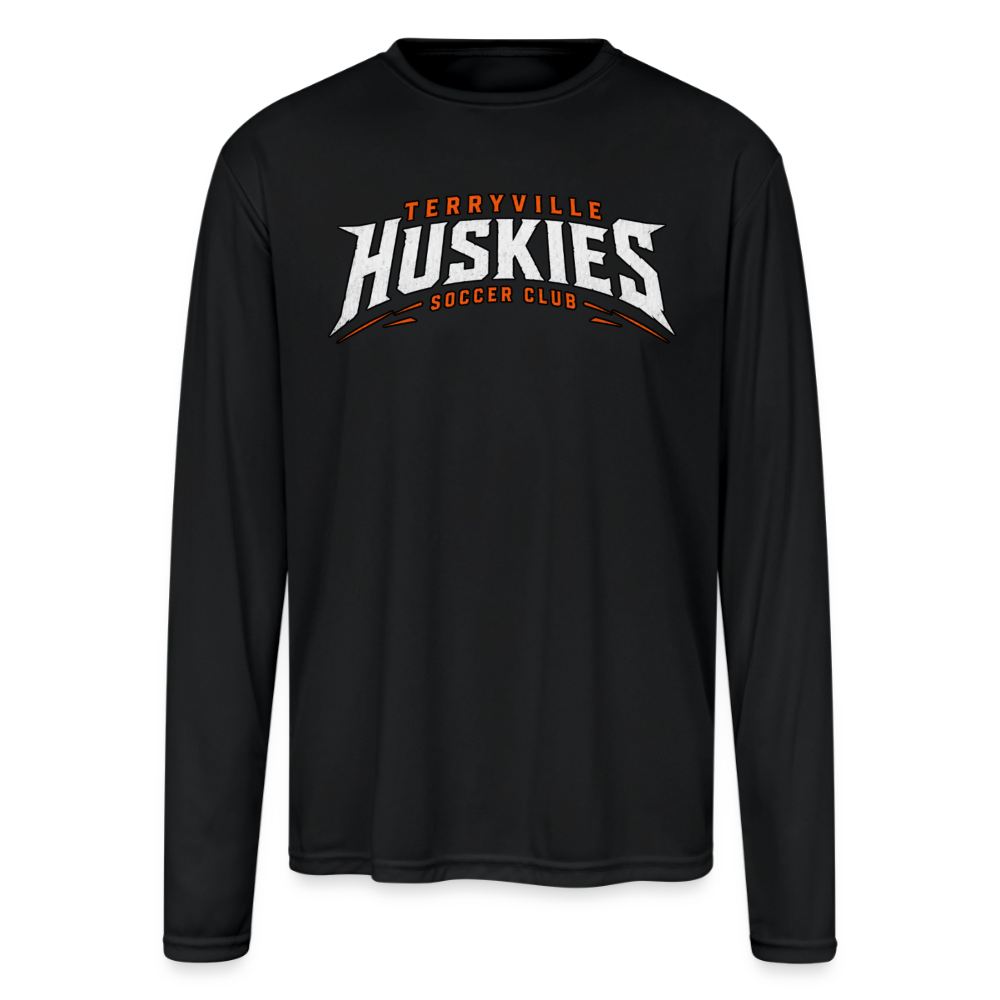 Men's Moisture Wicking Performance Long Sleeve T-Shirt - black
