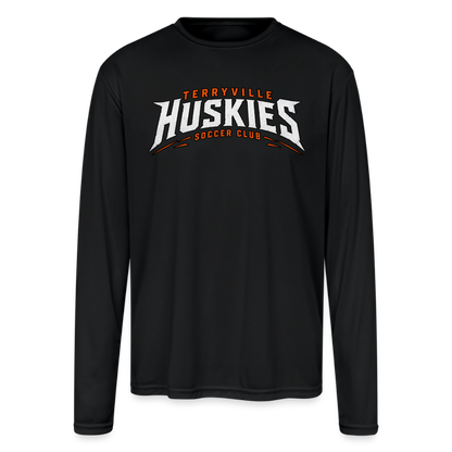 Men's Moisture Wicking Performance Long Sleeve T-Shirt - black