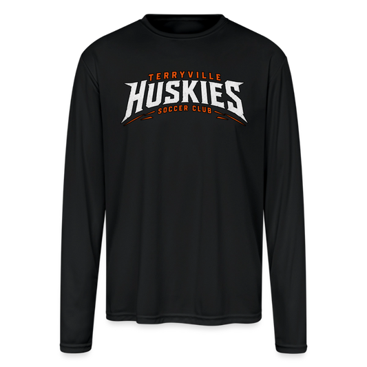 Men's Moisture Wicking Performance Long Sleeve T-Shirt - black