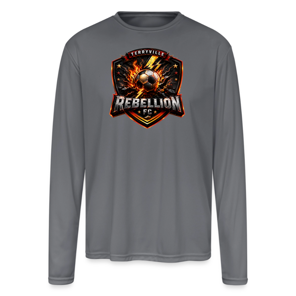 Men's Moisture Wicking Performance Long Sleeve T-Shirt - gray