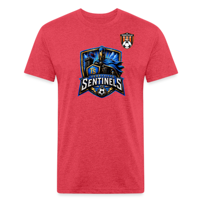 Fitted Cotton/Poly T-Shirt by Next Level - heather red