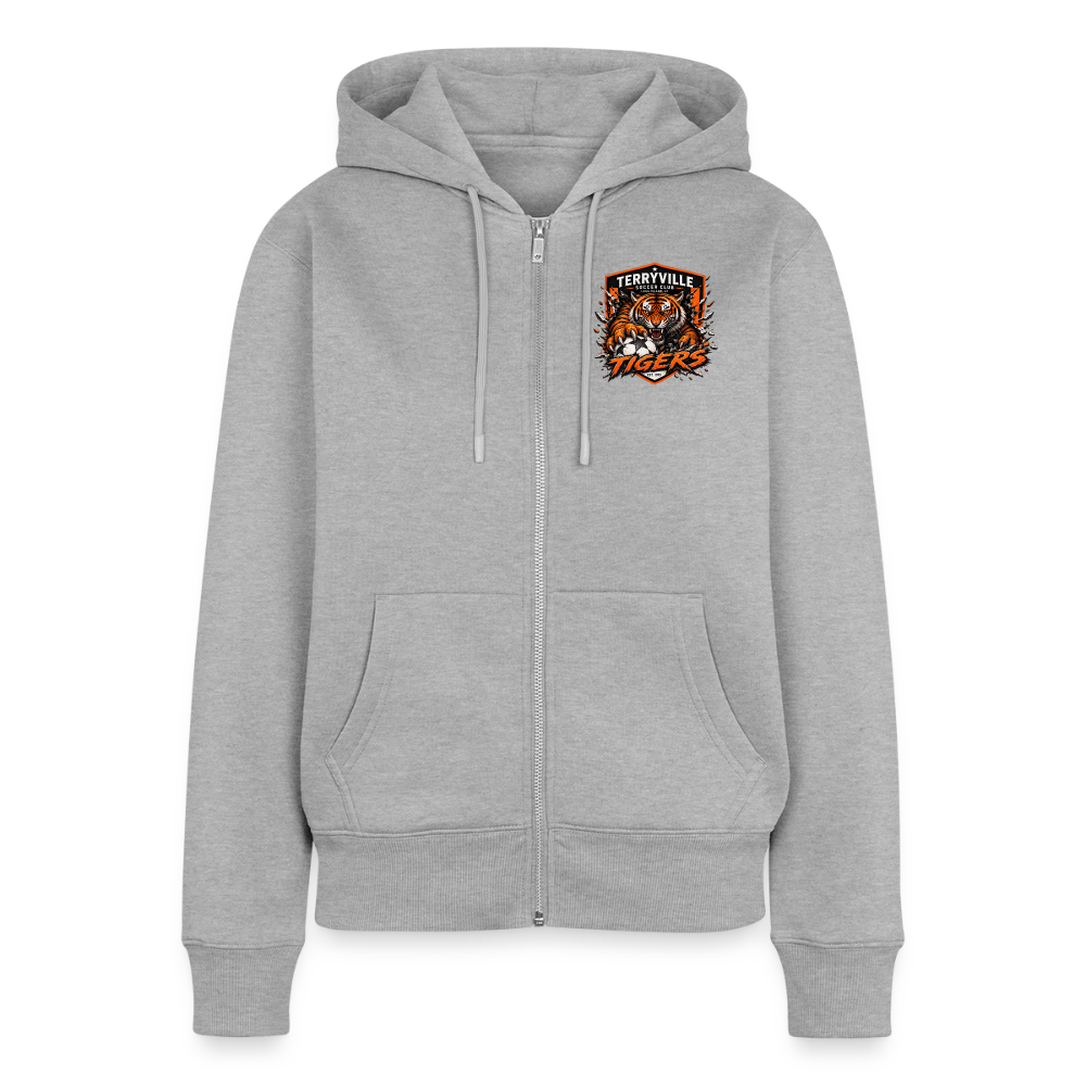 Women's Premium Organic Zip Hoodie - heather grey