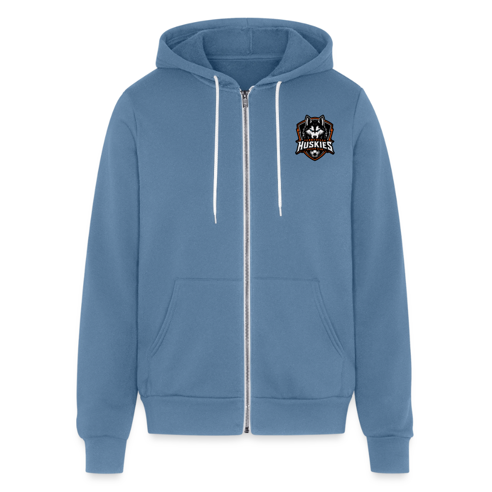 Unisex Full Zip Hoodie - steel blue