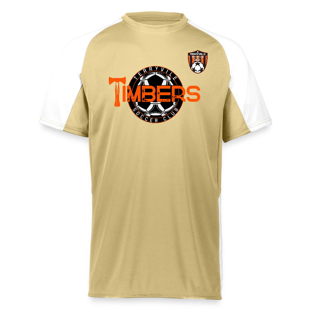 Augusta Sportswear Adult Cutter Jersey - vegas gold/white