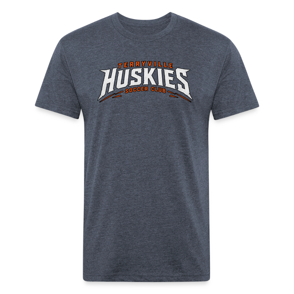 Fitted Cotton/Poly T-Shirt by Next Level - heather navy