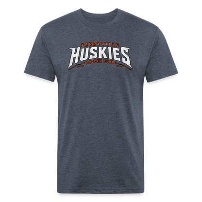 Fitted Cotton/Poly T-Shirt by Next Level - heather navy